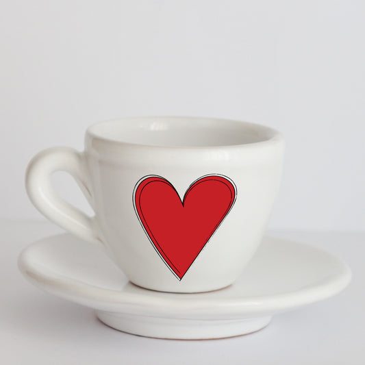 Franci Tazzine con Piattino in Ceramica italiana – Realizzate a Mano con Grafica d’Autore Cod.10