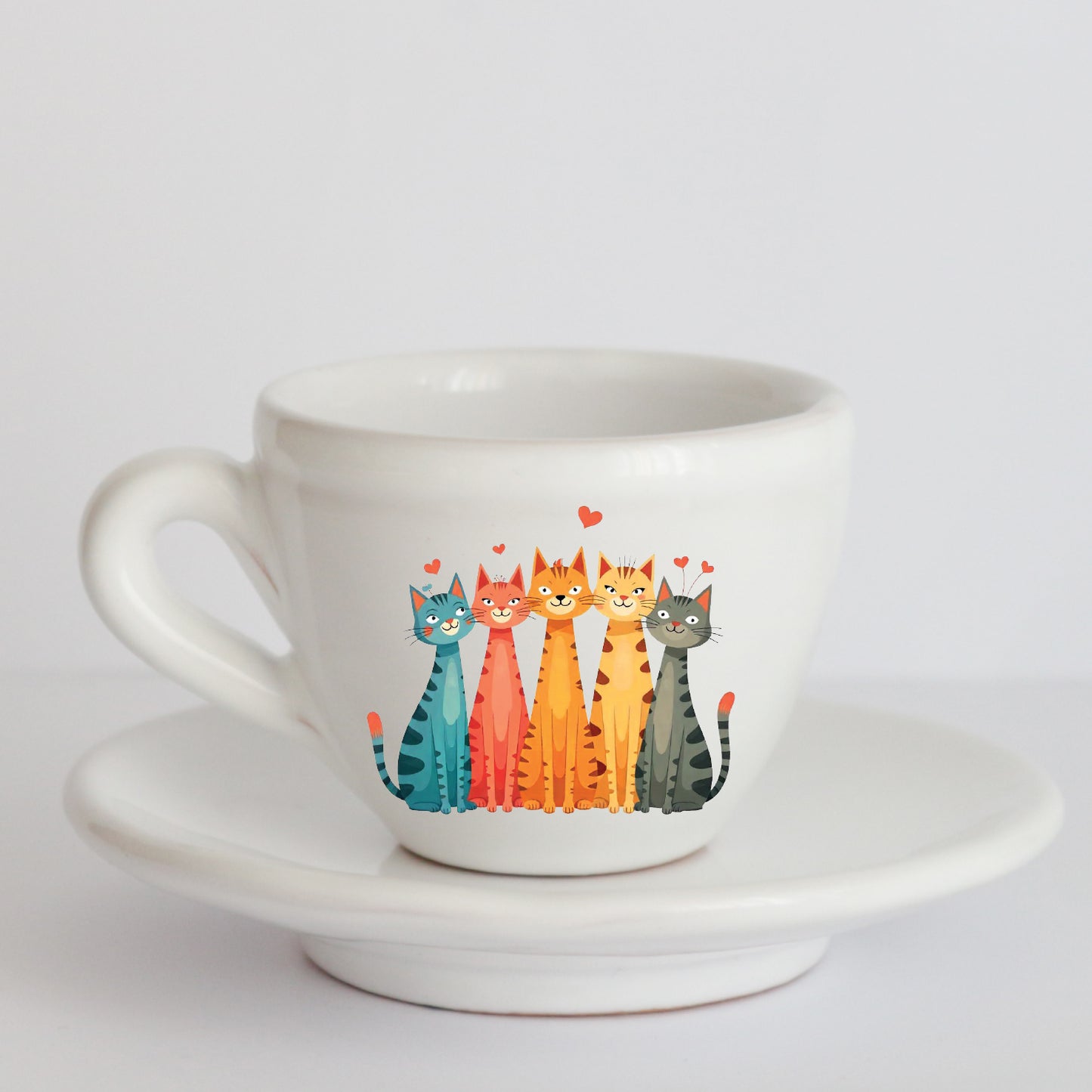 Franci Tazzine con Piattino in Ceramica italiana – Realizzate a Mano con Grafica d’Autore Cod.3