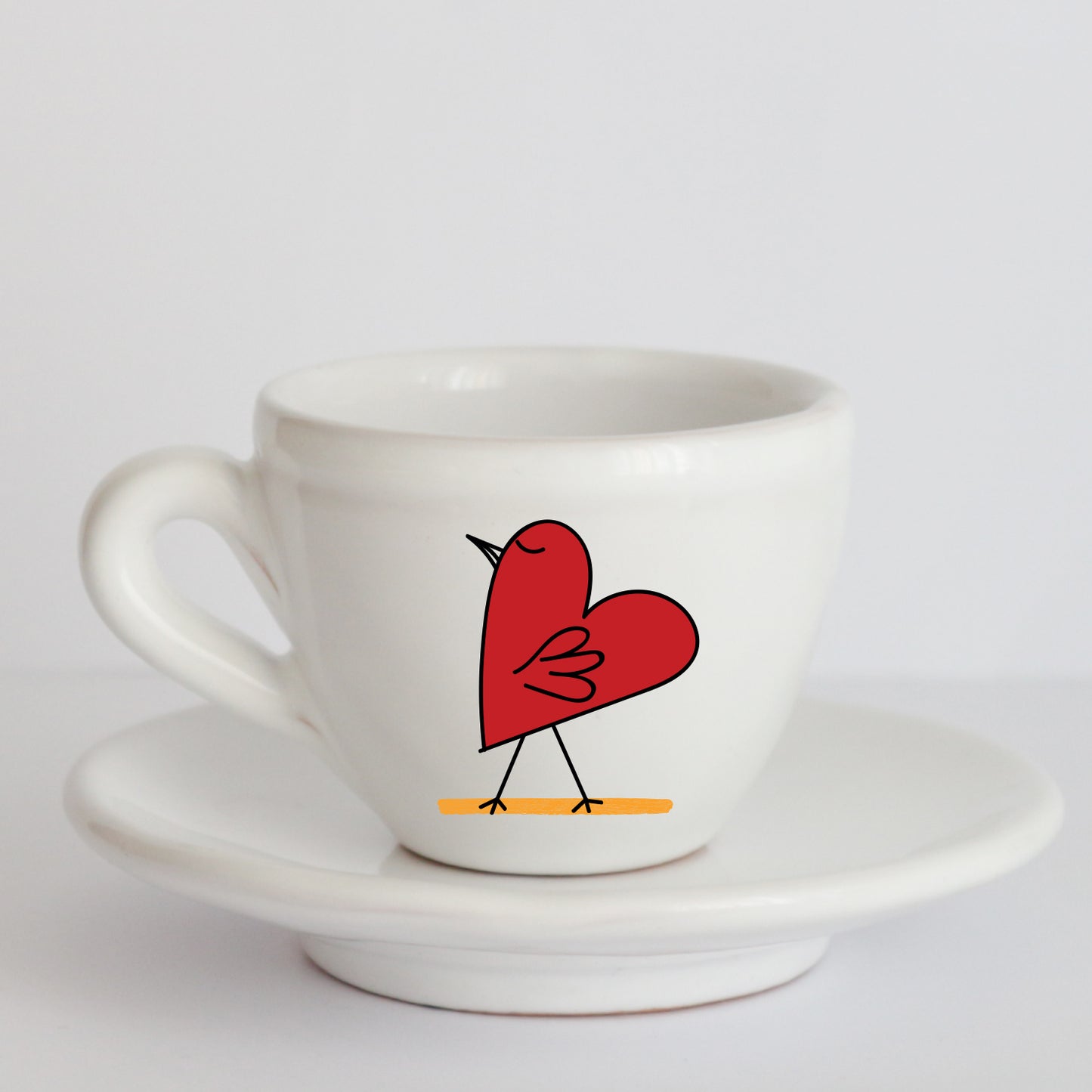 Franci Tazzine con Piattino in Ceramica italiana – Realizzate a Mano con Grafica d’Autore Cod.4