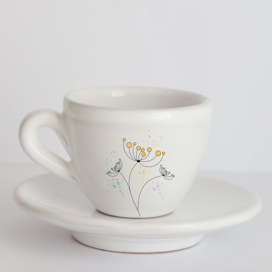 Franci Tazzine con Piattino in Ceramica italiana – Realizzate a Mano con Grafica d’Autore Cod.5