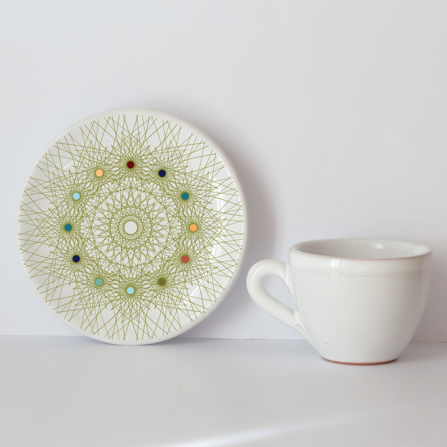 Franci Tazzine con Piattino in Ceramica italiana – Realizzate a Mano con Grafica d’Autore Cod.6