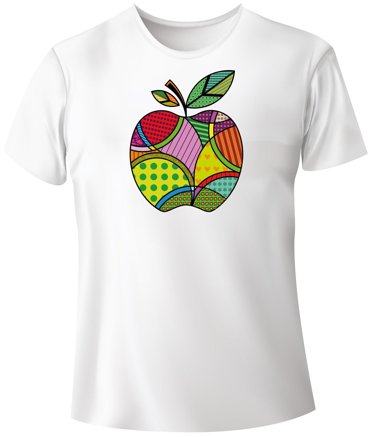 Mela pop T-shirt girocollo bianca manica corta