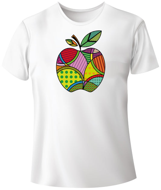 Mela pop T-shirt girocollo bianca manica corta