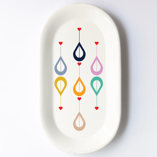 Vassoio ovale in ceramica fatto a mano – design artistico e personalizzabile Cod1